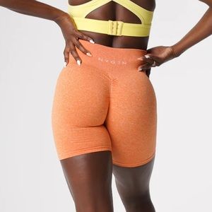 NVGTN Sunset Orange Scrunch Seamless Shorts